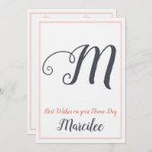 ネームデイサンズデイレターMモノグラム 招待状 (正面/裏面)