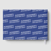 ネームネイビーブルーホワイト誕生日 ゲストブック (裏面)