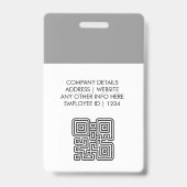 ネームバッチカードとカスタムQRコード従業員 バッジ (裏面)