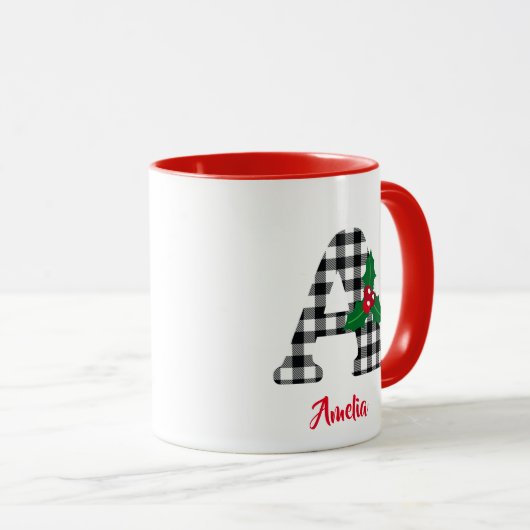 ネームパーソナライズされたイニシャルAクリスマスマグの作成 マグカップ (正面右)