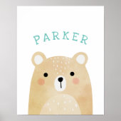 ネームパーソナライズされたウッドランドアートプリント |子供部屋アート ポスター (正面)