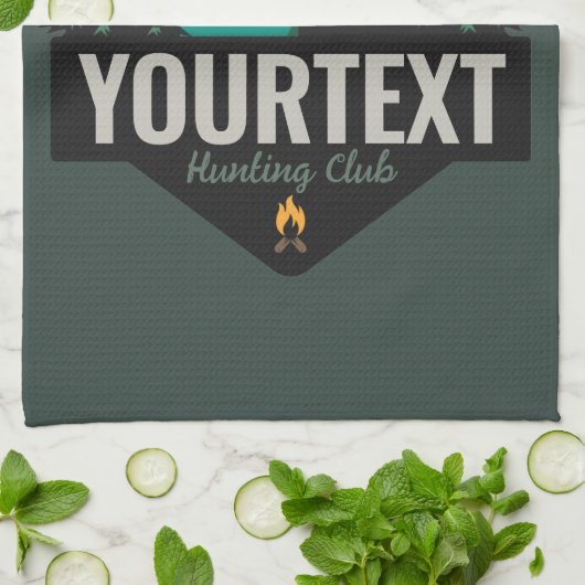 ネームパーソナライズされたエルク狩りウィルダネスサンセット キッチンタオル (折り畳み)