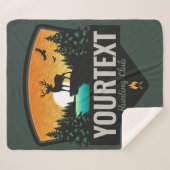 ネームパーソナライズされたエルク狩りウィルダネスサンセット シェルパブランケット (正面(横))