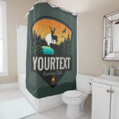 ネームパーソナライズされたエルク狩りウィルダネスサンセット シャワーカーテン (インサイチュ)