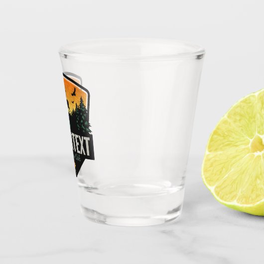 ネームパーソナライズされたエルク狩りウィルダネスサンセット ショットグラス (右)