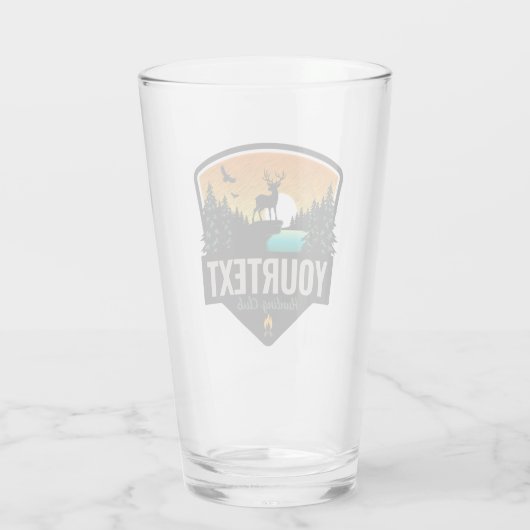 ネームパーソナライズされたエルク狩りウィルダネスサンセット タンブラーグラス (裏面)