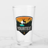 ネームパーソナライズされたエルク狩りウィルダネスサンセット タンブラーグラス (正面)