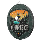 ネームパーソナライズされたエルク狩りウィルダネスサンセット ダーツボード (正面右)