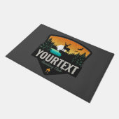 ネームパーソナライズされたエルク狩りウィルダネスサンセット ドアマット (アングル)