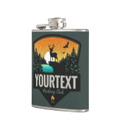 ネームパーソナライズされたエルク狩りウィルダネスサンセット フラスク (左)