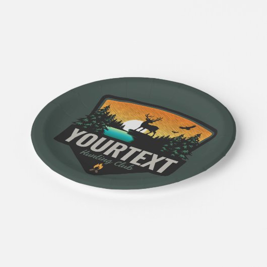 ネームパーソナライズされたエルク狩りウィルダネスサンセット ペーパープレート