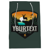 ネームパーソナライズされたエルク狩りウィルダネスサンセット ミディアムペーパーバッグ (正面)