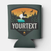 ネームパーソナライズされたエルク狩りウィルダネスサンセット 缶クーラー (裏面)
