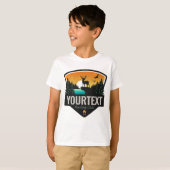 ネームパーソナライズされたエルク狩りウィルダネスサンセット Tシャツ (正面フル)