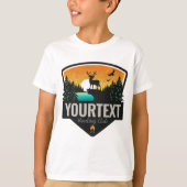 ネームパーソナライズされたエルク狩りウィルダネスサンセット Tシャツ (正面)