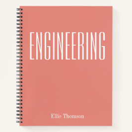 ネームパーソナライズされたエンジニアリングオレンジテラコッタ ノートブック