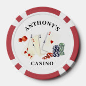 ネームパーソナライズされたカジノ ポーカーチップ (裏面)