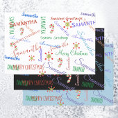 ネームパーソナライズされたカスタムクリスマス ラッピングペーパーシート