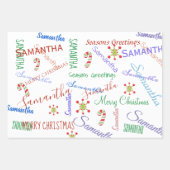 ネームパーソナライズされたカスタムクリスマス ラッピングペーパーシート (正面)