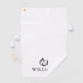 ネームパーソナライズされたキツネ及びゴルフボール ゴルフタオル (インサイチュ)