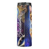 ネームパーソナライズされたキャット間抜けイン宇宙ワールドミーム タンブラー (裏面)