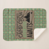 ネームパーソナライズされたキャビンキャンピングアドベンチャー シェルパブランケット (正面(横))