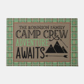 ネームパーソナライズされたキャビンキャンピングアドベンチャー ドアマット (正面)