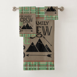 ネームパーソナライズされたキャビンキャンピングアドベンチャー バスタオルセット