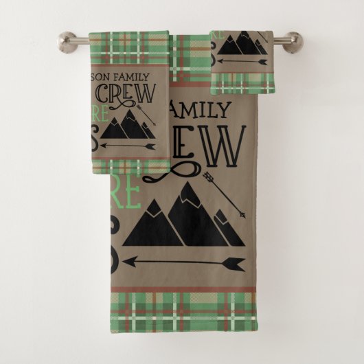 ネームパーソナライズされたキャビンキャンピングアドベンチャー バスタオルセット (インサイチュ)