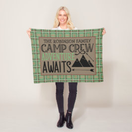 ネームパーソナライズされたキャビンキャンピングアドベンチャー フリースブランケット