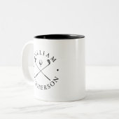 ネームパーソナライズされたクラシックゴルフクラブ ツートーンマグカップ (正面左)