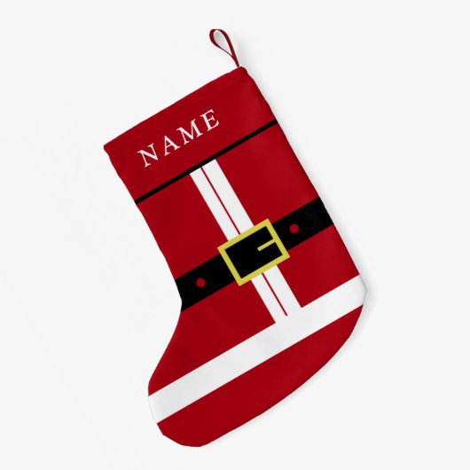 ネームパーソナライズされたクリスマスストッキングサンタクロース スモールクリスマスストッキング (裏面 (吊り時))