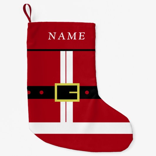 ネームパーソナライズされたクリスマスストッキングサンタクロース スモールクリスマスストッキング (正面)