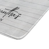 ネームパーソナライズされたグレイ木材ファームハウスキッチン カッティングボード (角)