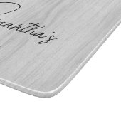 ネームパーソナライズされたグレイ木材ファームハウスキッチン カッティングボード (角)