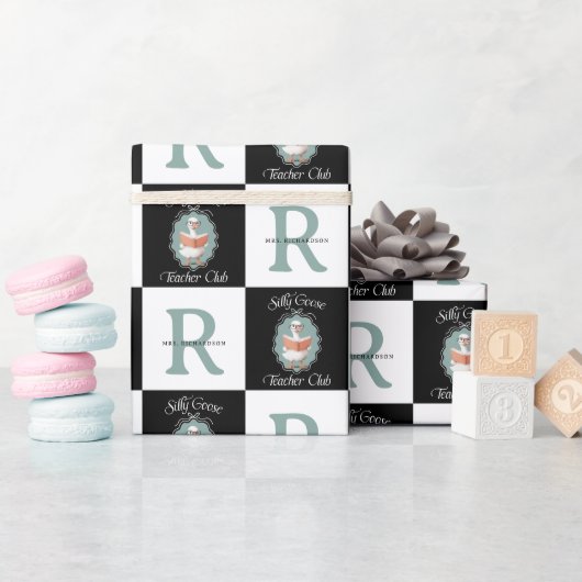 ネームパーソナライズされたグ間抜けース先生クラブ ラッピングペーパー (ベビーシャワー)