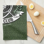 ネームパーソナライズされたゴルファーGOLFクラブターフクラブハウス キッチンタオル (四つ折り)