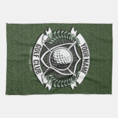 ネームパーソナライズされたゴルファーGOLFクラブターフクラブハウス キッチンタオル (横)