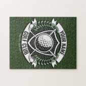 ネームパーソナライズされたゴルファーGOLFクラブターフクラブハウス ジグソーパズル (横)