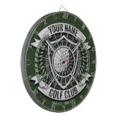 ネームパーソナライズされたゴルファーGOLFクラブターフクラブハウス ダーツボード (正面左)