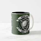 ネームパーソナライズされたゴルファーGOLFクラブターフクラブハウス ツートーンマグカップ (正面右)