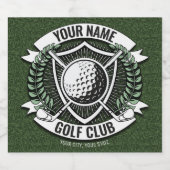 ネームパーソナライズされたゴルファーGOLFクラブターフクラブハウス ビールラベル (シングルラベル)