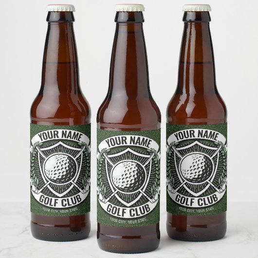 ネームパーソナライズされたゴルファーGOLFクラブターフクラブハウス ビールラベル