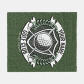 ネームパーソナライズされたゴルファーGOLFクラブターフクラブハウス フリースブランケット (正面(横))