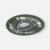 ネームパーソナライズされたゴルファーGOLFクラブターフクラブハウス  ペーパープレート (アングル)