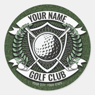 ネームパーソナライズされたゴルファーGOLFクラブターフクラブハウス ラウンドシール
