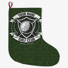 ネームパーソナライズされたゴルファーGOLFクラブターフクラブハウス ラージクリスマスストッキング