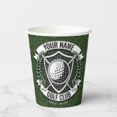 ネームパーソナライズされたゴルファーGOLFクラブターフクラブハウス 紙コップ (裏面)