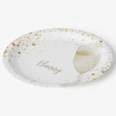 ネームパーソナライズされたシャンパンブライダルシャワー ペーパープレート (アングル)