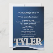 ネームパーソナライズされたタイラーバー（ユダヤ教の）バル・ミツバー 招待状 (正面)